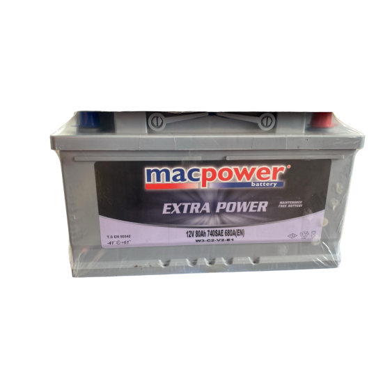 MACPOWER 12V 80AH L4B DÜZ MF EXMET IND SULU AKÜ