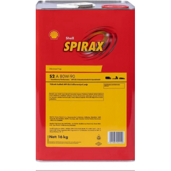 SHELL SPIRAX S2 A 80W90 16 LT